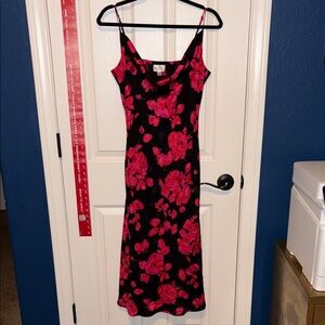 Milly Vibrant Pink and Black Floral Dress